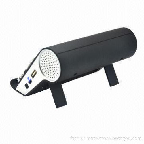 Near Field Audio Portable Speaker for All Phones, Blue LED Light on Transparent Acrylic